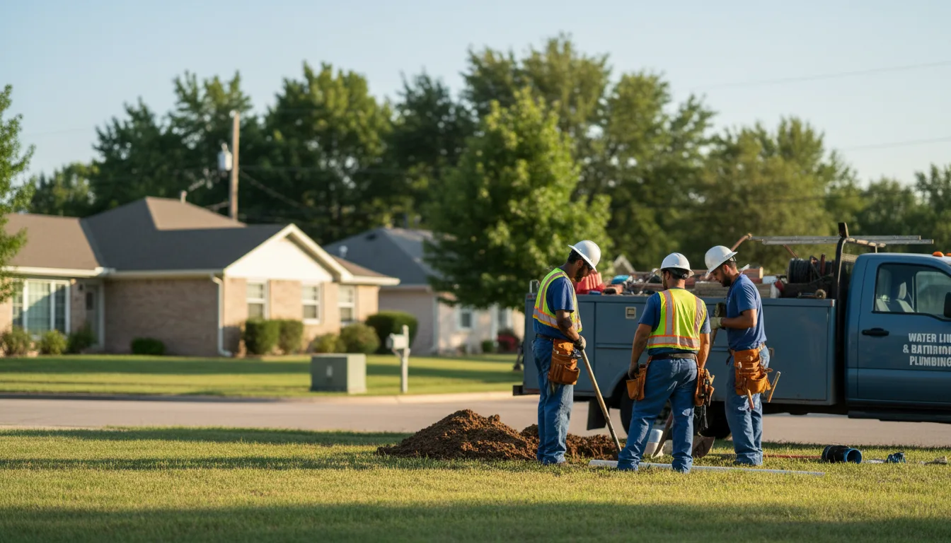 Residential water line and bathroom plumbing service in Hominy, OK